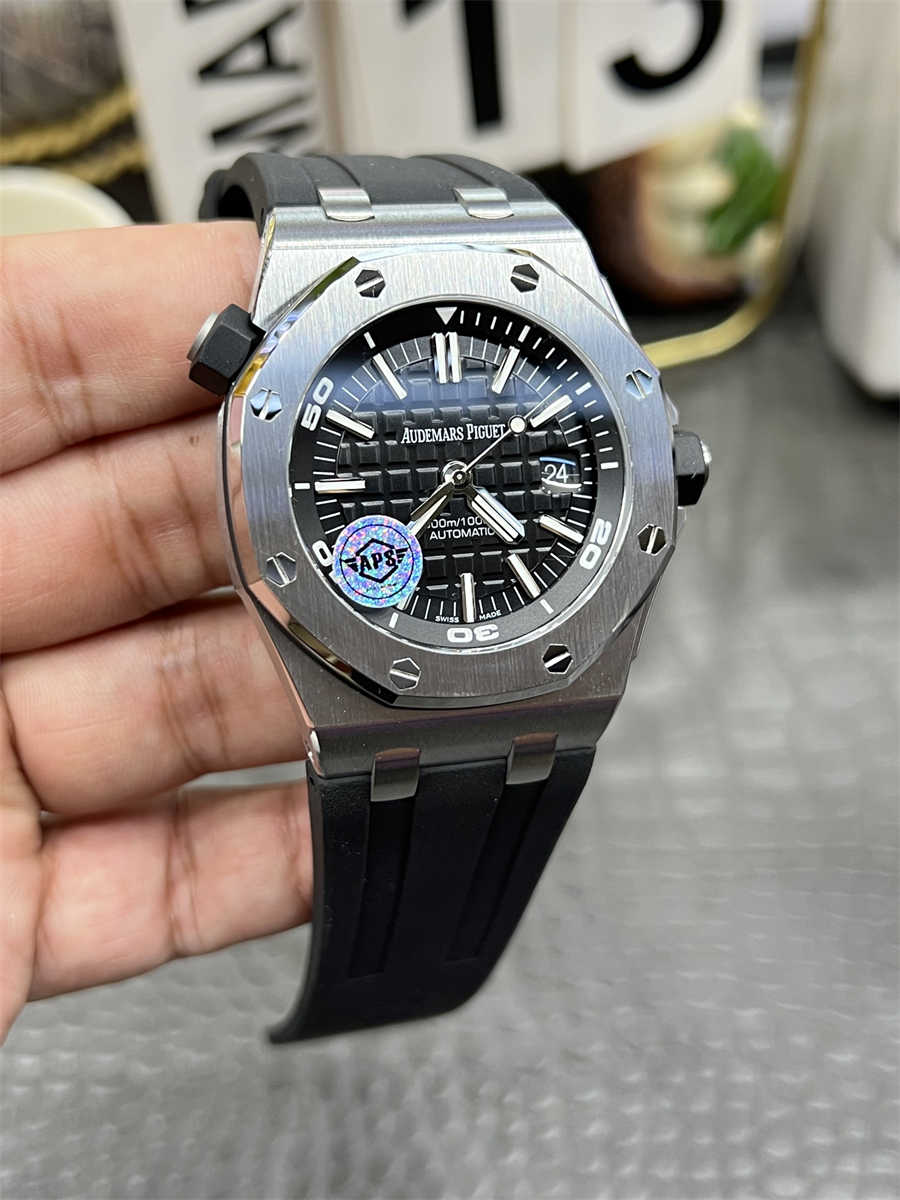 APS Audemars Piguet Royal Oak Offshore Diver 15703ST Replica – 42mm Steel Case, Black Dial, Cal.3120 Automatic Clone