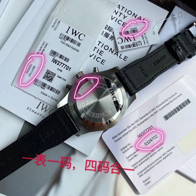 IWC IW377701 Pilot Chronograph – Classic 43mm Black Dial Automatic Aviation Watch