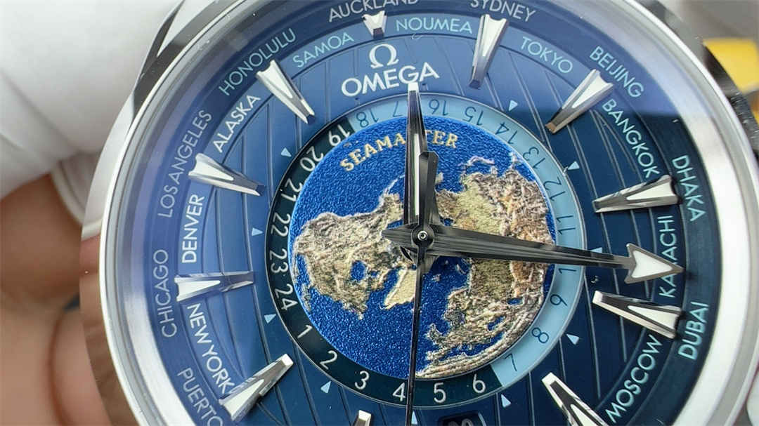 VSF Worldtimer Blue Replica – Stainless Steel Aqua Terra World Time Watch